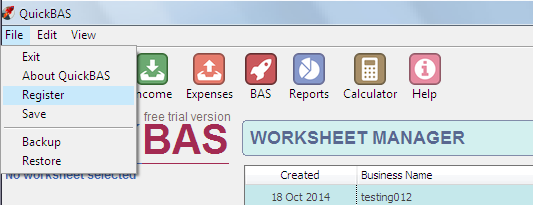QuickBAS Register PC
