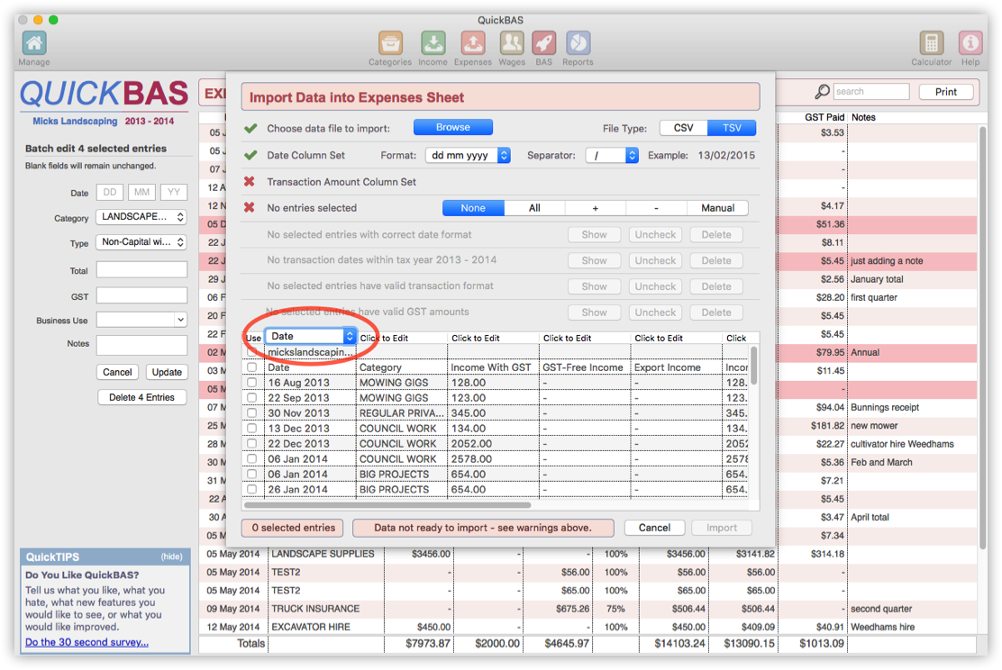 Choosing Columns