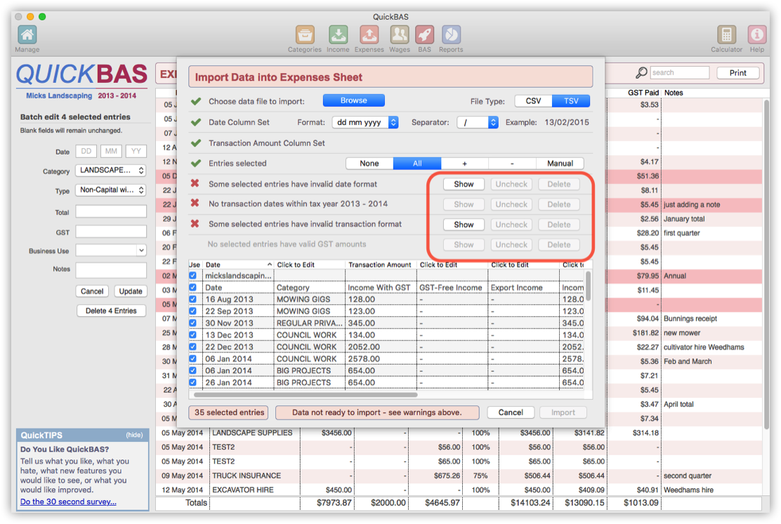 Checking Valid Data